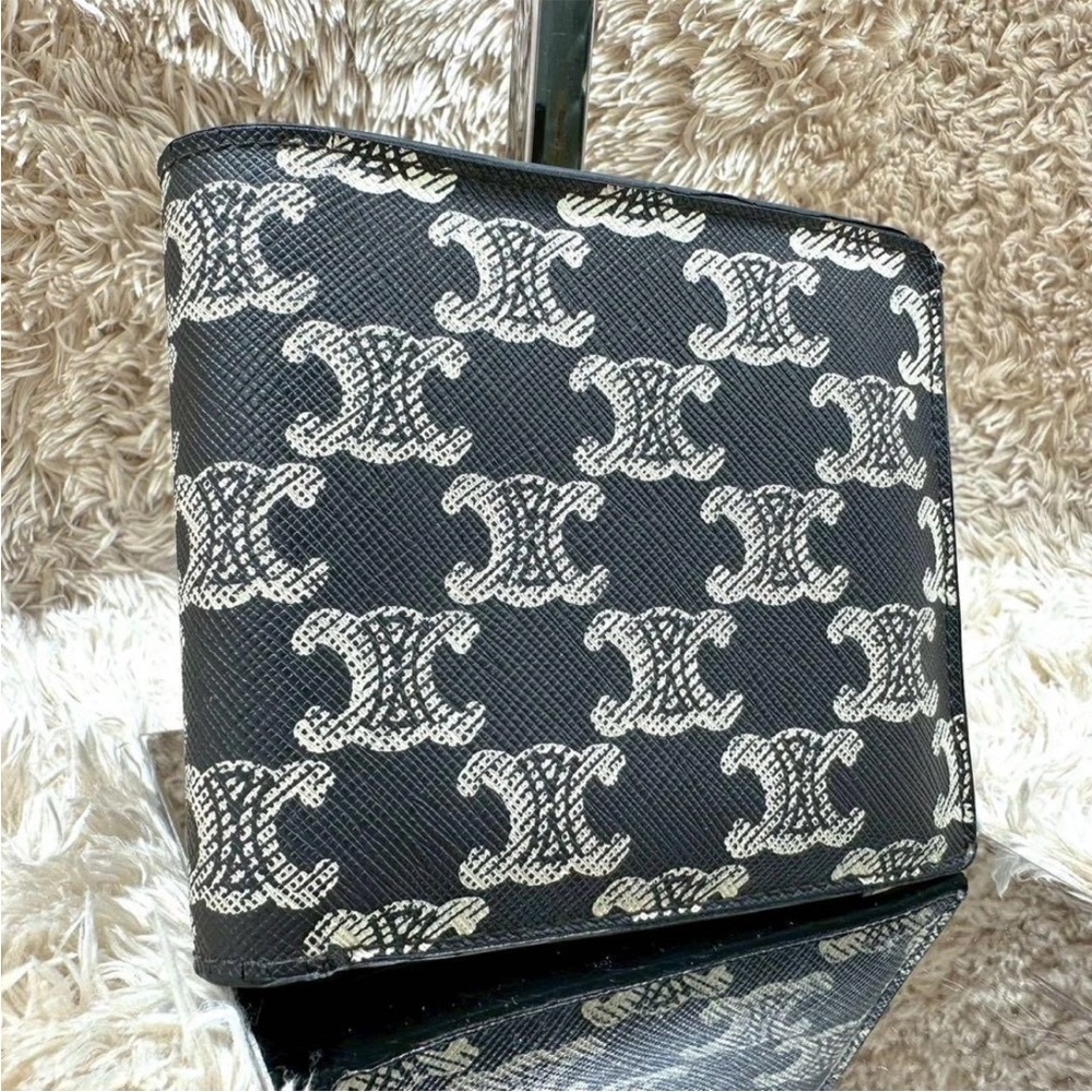 Celine Black and White Monogram Men's Wallet
